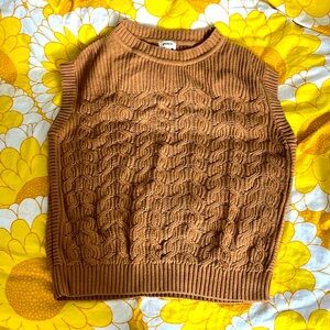 Pact | XL | Camel Cable Knit Sweater Vest